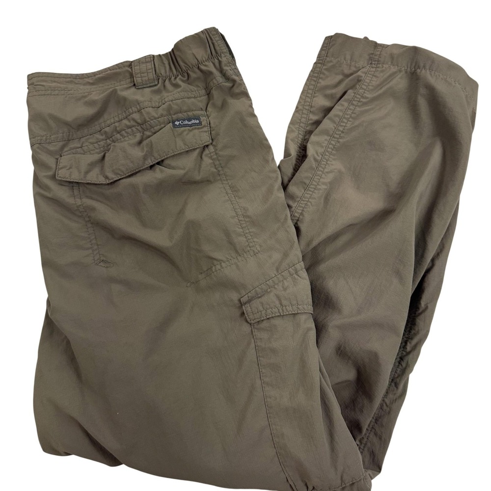 Columbia Pants Mens 42 Green Convertible Hiking Cargo ZipOff Nylon Outdoor 42x28
